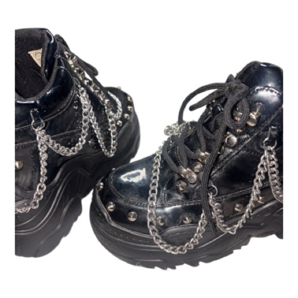 Black Studded Platform Shoes - Picture 4 of 5